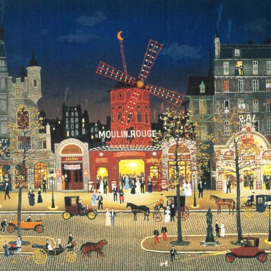 ドラクロワの絵画作品　タイトルは、ムーランルージュを後に　Leaving the Moulin Rouge